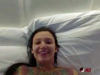 Tattooed model Adel Asanti fucked in her hotel room