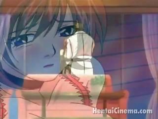 Piros hajú anime nőstény róka -ban marvellous lingeria szerzés rózsaszín nipps ugratta által neki swain